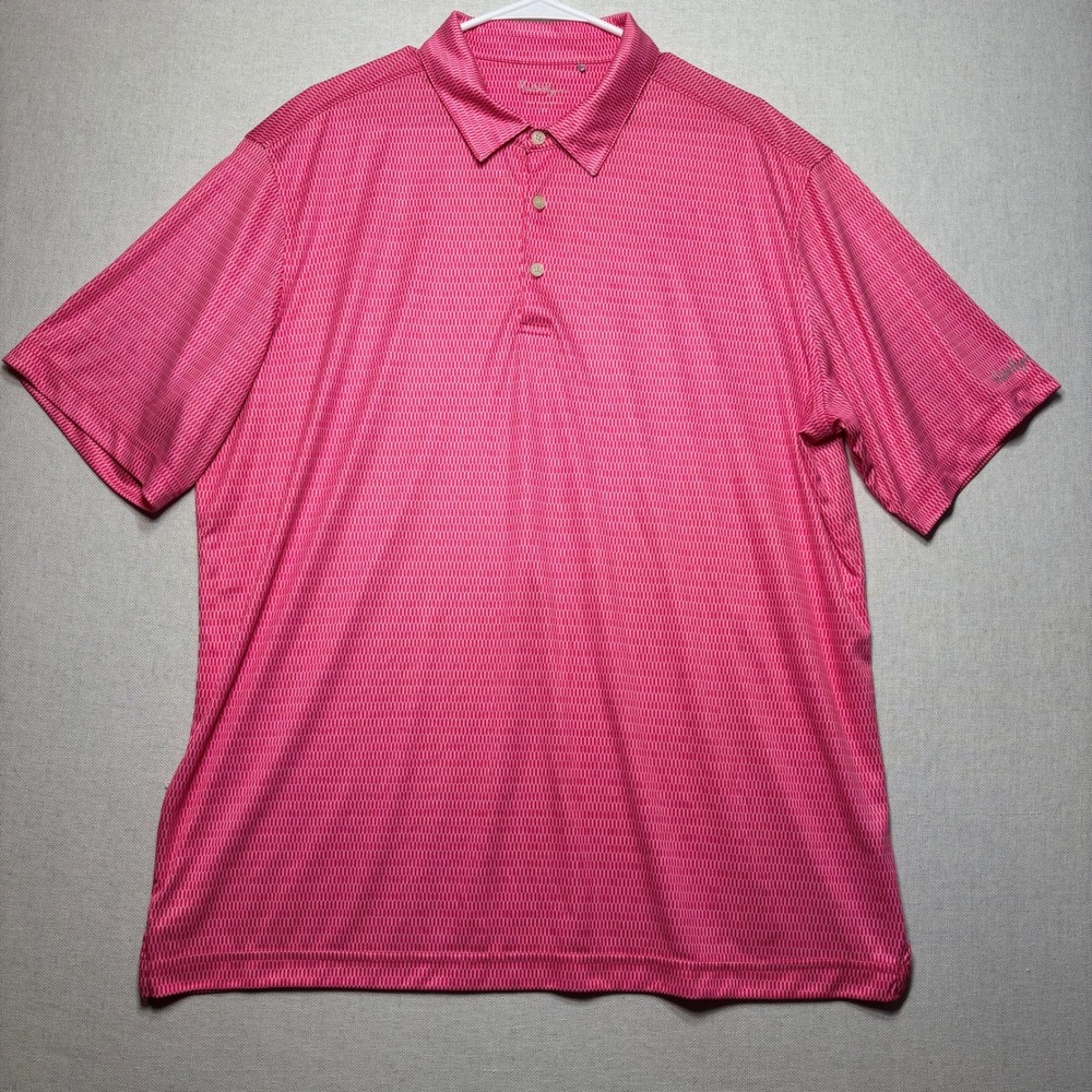 Walter Hagen Essentials Golf‎ Polo Shirt Mens XL Pink Geometric Short Sleeve